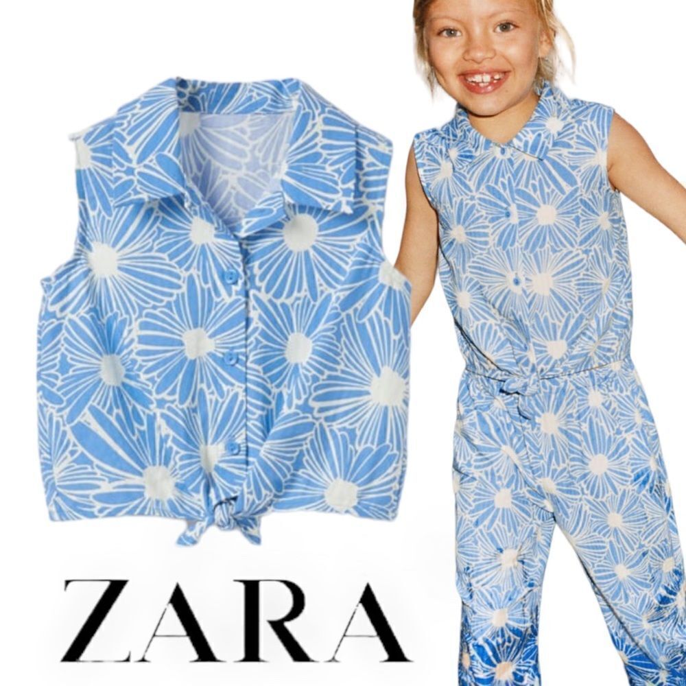 ZARA Kids | Blue | PRINTED KNOTTED SHIRT
